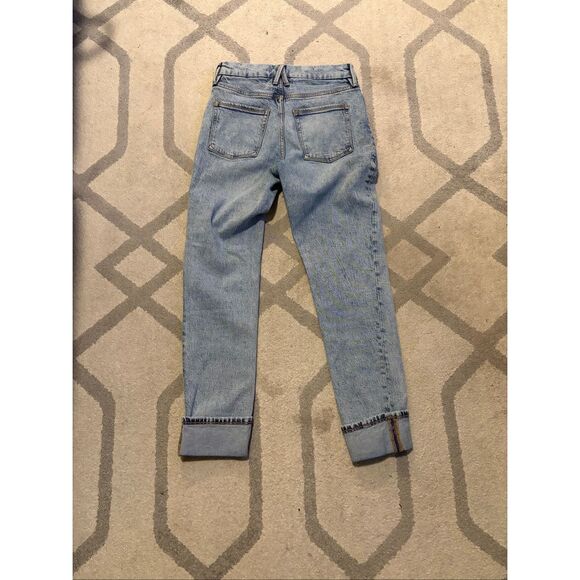 Good American Good Classic Slim Fit Straight Jeans in Light Blue Wash Size 00/24 - Picture 7 of 7